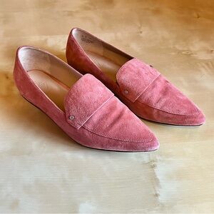27 Edit Women's Harlie Pink Suede Pointed Loafers Size 7.5